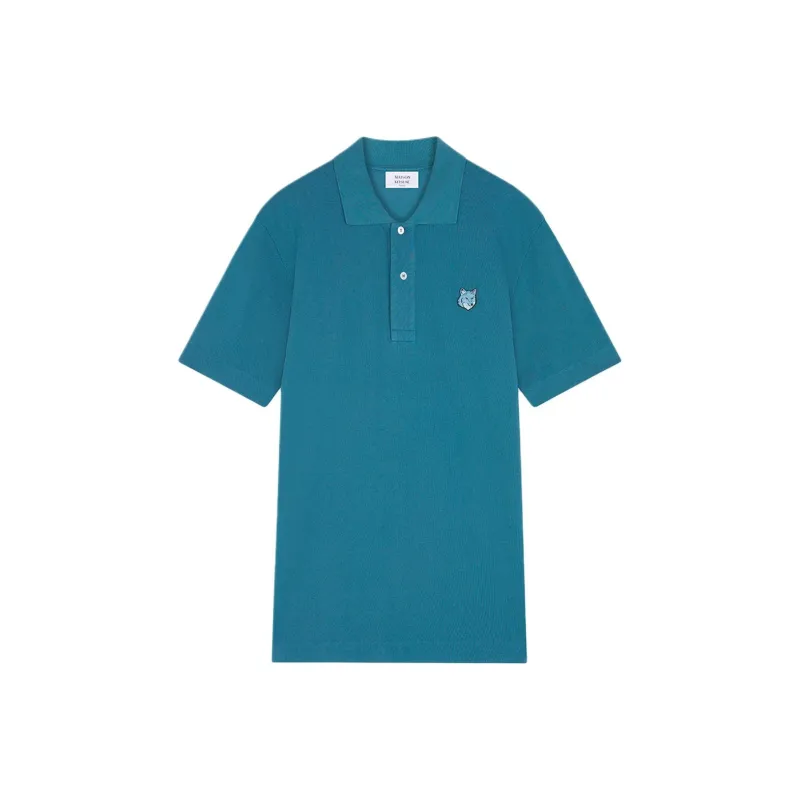 Maison Kitsune Bold Fox Head Patch Polo Shirt-0