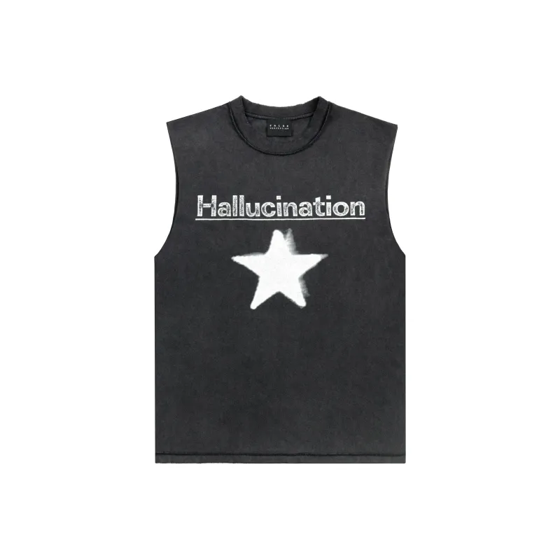 False Perception Tank Top Unisex Washed Black-0