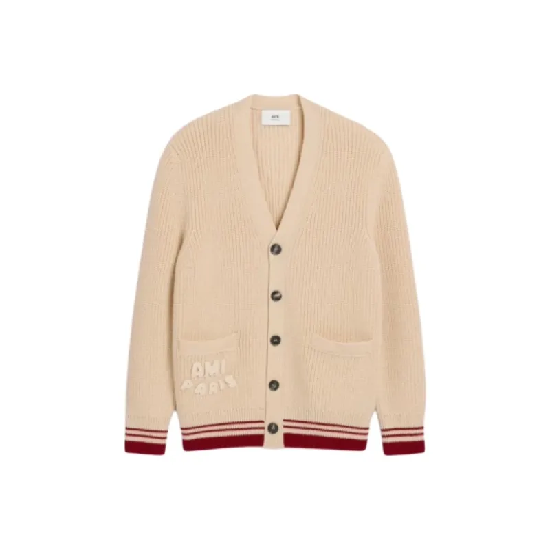 AMIPARIS Paris V Neck Ribbed Cardigan-0