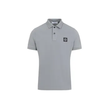 STONE ISLAND Logo Patch Short Sleeved Polo Shirt