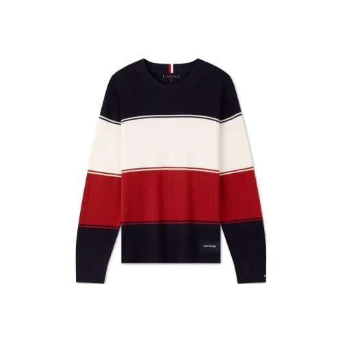 Tommy Hilfiger flag patch on sleeve's Black, White, Red Color Block