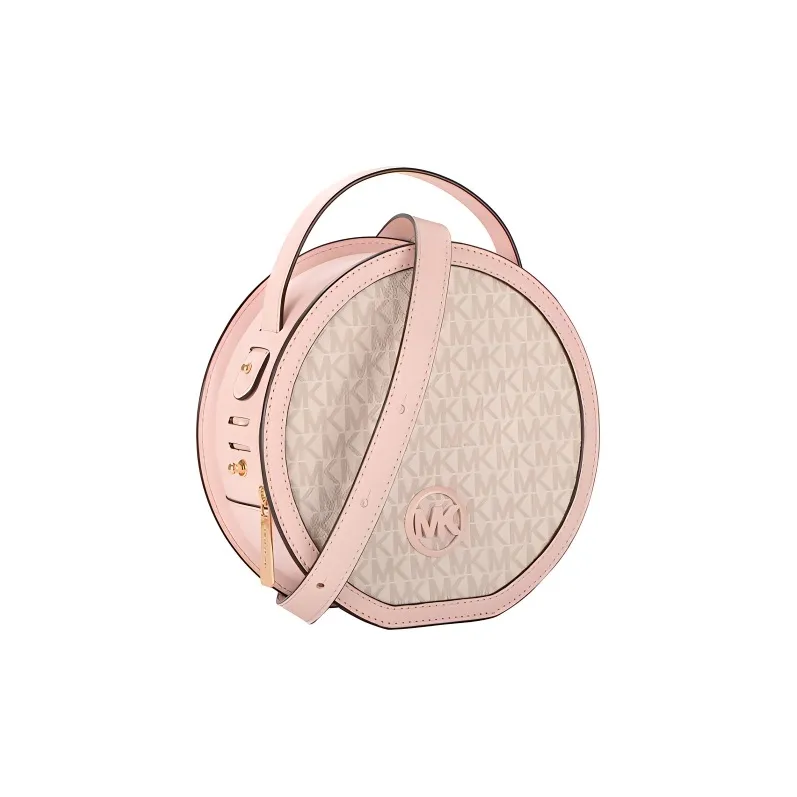 MICHAEL KORS Aidy Leather Round Bag Shoulder Bag Crossbody Bag Medium Size Women's Vanilla White & Pink-1