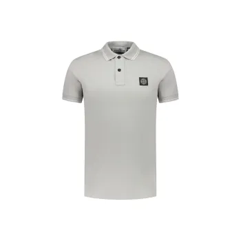 STONE ISLAND Logo Patch Short Sleeved Polo Shirt