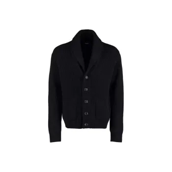 Drumohr Shawl lapel Ribbed knit Cardigan