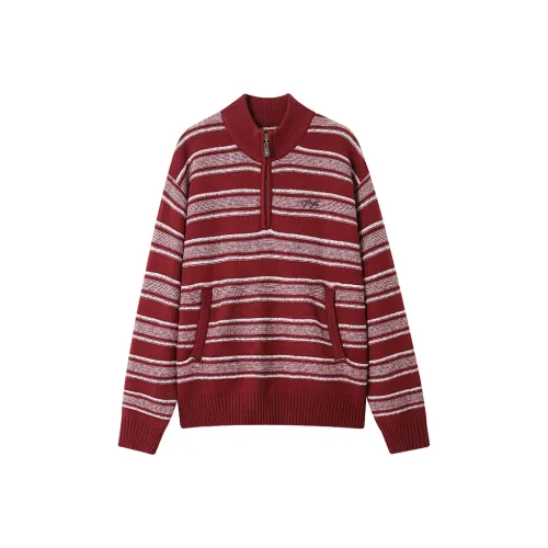 WULISHAONIAN American Vintage Stripes Loose Fit Sweater Pullover For Fall And Winter Unisex