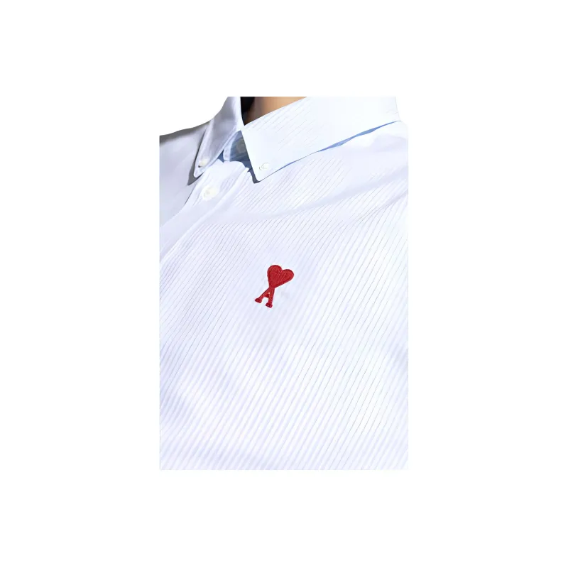 AMIPARIS Paris Ami De Coeur Logo Embroidered Striped Shirt-4