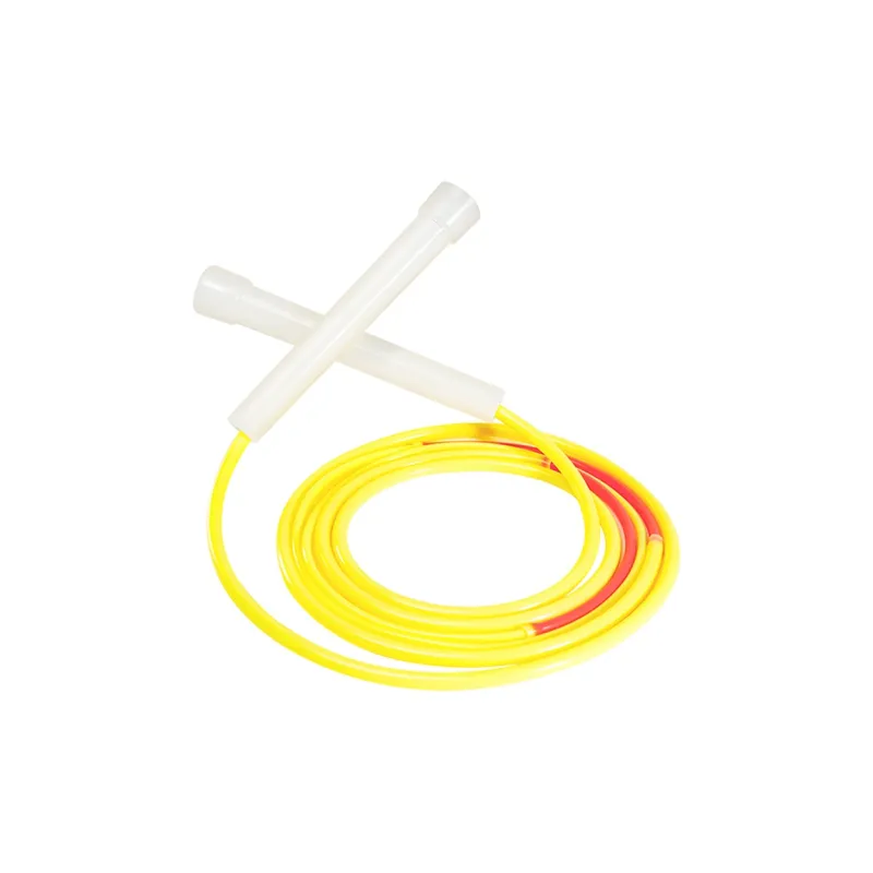 Sand Type Fitness Training Non Countable Jump Ropes Kids Rubber+PVC Rope, Plastic Controller Yellow Pink-5