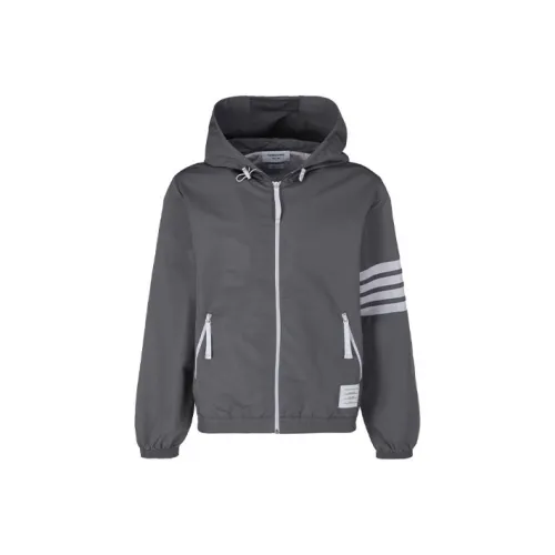 THOM BROWNE Ripstop Mesh 4 Bar Hooded Zip Up Jacket