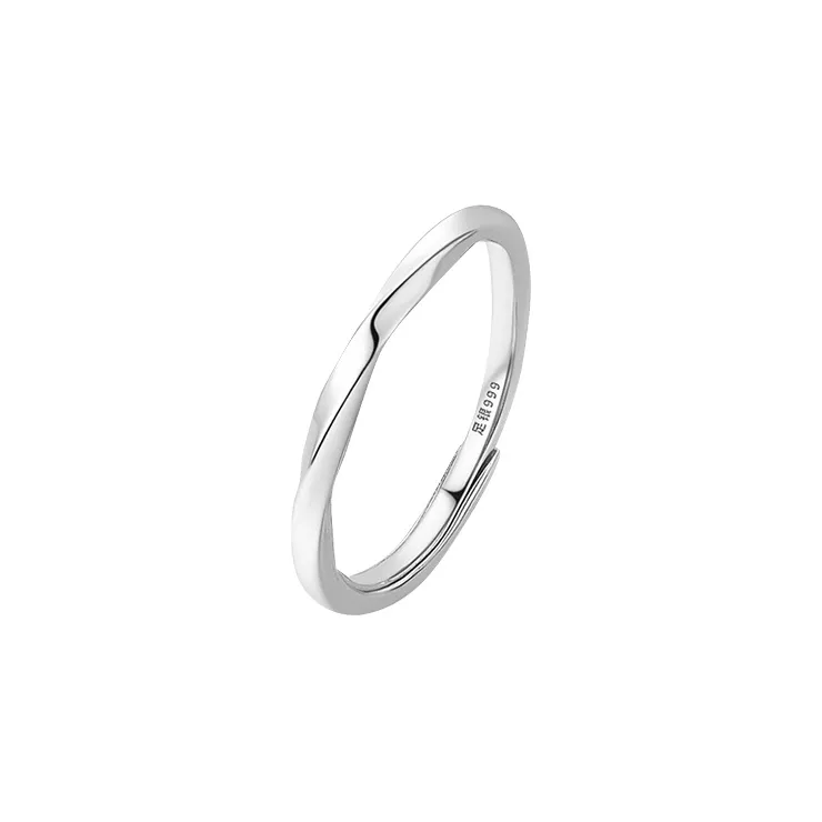 MGS 999 Silver Ring Forever Love Intertwined Love Pursuing Love With Elegance Refined Luxury Students Unisex-4