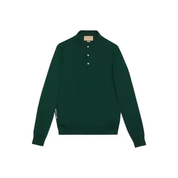 GUCCI Logo Embroidered Collared Sweater