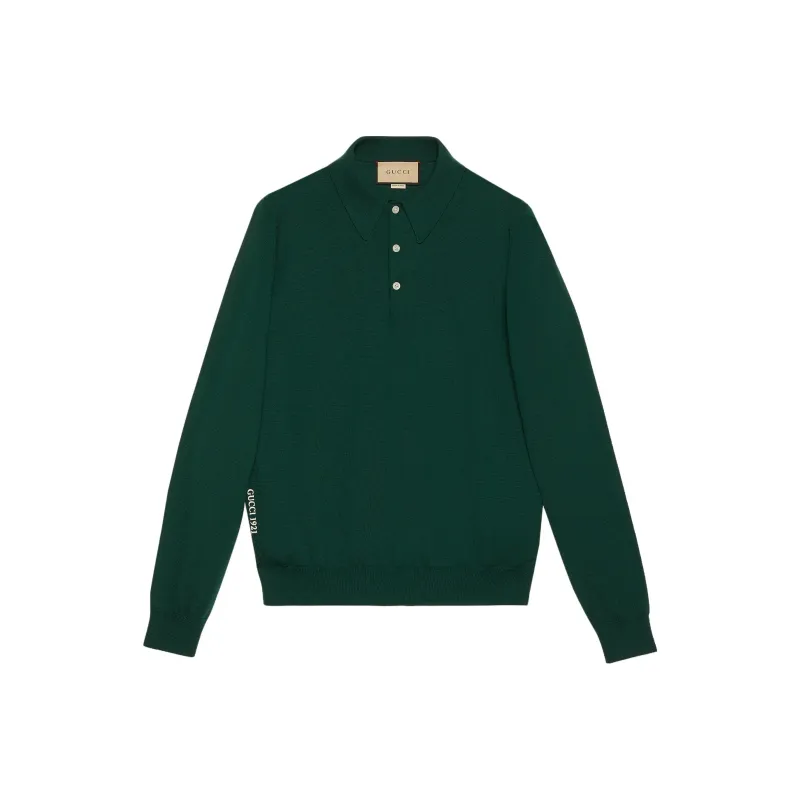 GUCCI Logo Embroidered Collared Sweater-0
