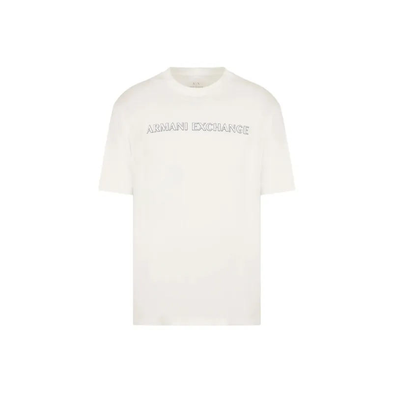 ARMANI EXCHANGE Flocked-logo Cotton T-shirt-0