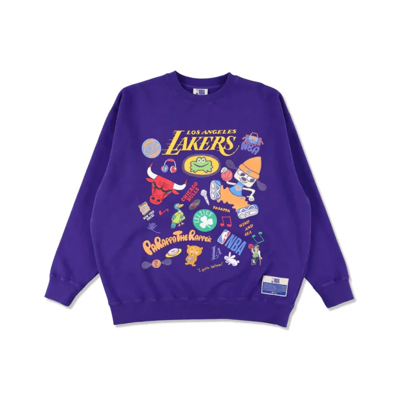 Nba X WIND AND SEA NBA X PARAPPA THE RAPPER Collaboration Sweatshirts Unisex Navy-0
