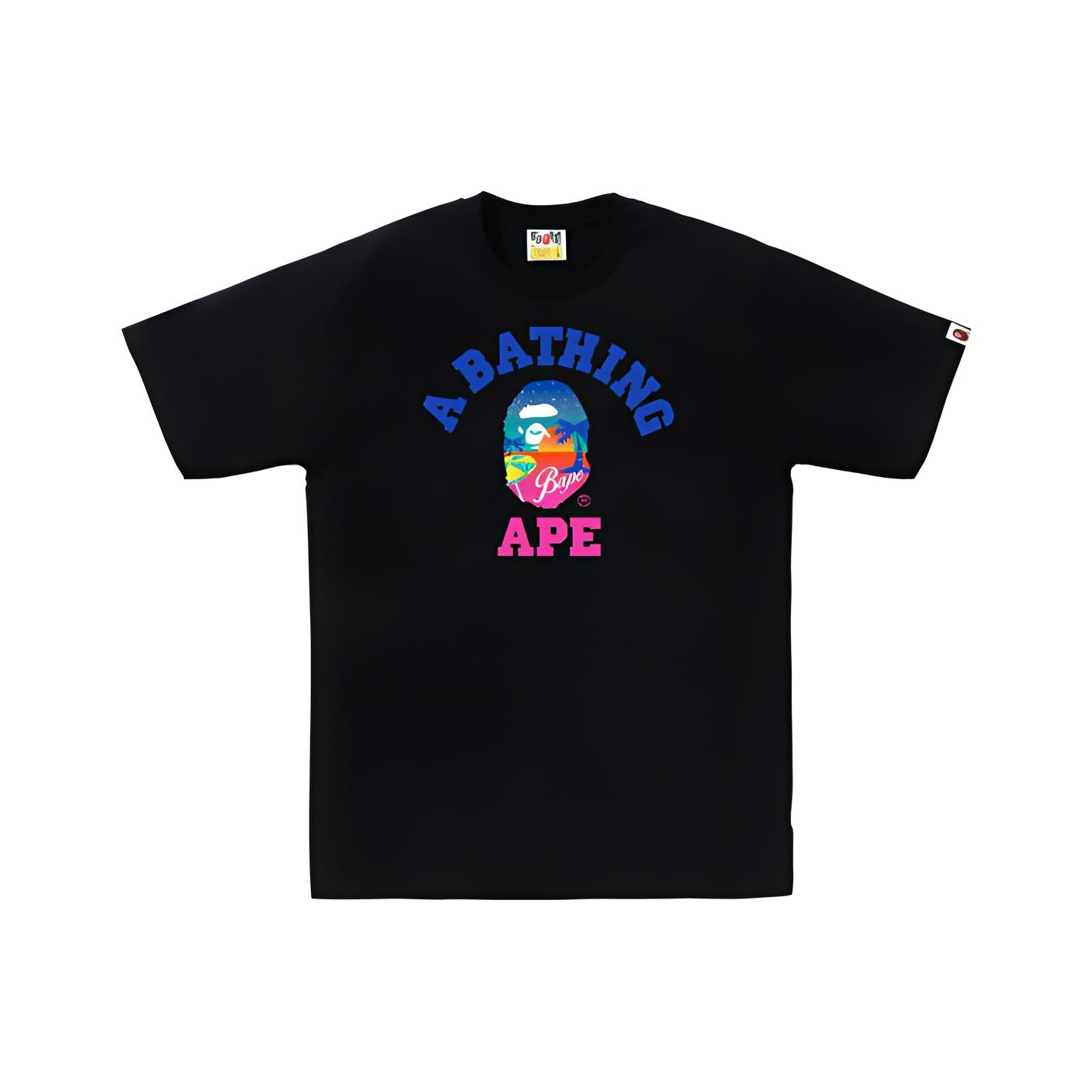 A Bathing Ape Men Sakura Photo Ape Head Tee black