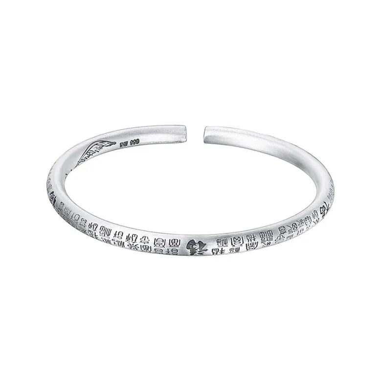 CHIC ZONE 999 Fine Silver Bangles Unisex-0