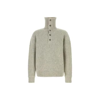 DRIES VAN NOTEN Stand Up Collar Knitted Polo Shirt