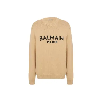 BALMAIN Jacquard Logo Crewneck Sweater