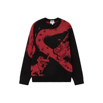 LACOSTE Year Of The Dragon Chinese New Year Series Sweaters Unisex Black