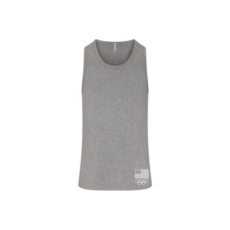 SKIMS x MEIGUOAOYUNDUI LIANMINGKUAN Tank Tops Men's Heather Grey/Stone Grey-0