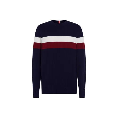 Tommy Hilfiger Global Stripe Relaxed Jumper Sweater Men's Marine Blue