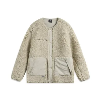 LiNing Crew Neck Single Breasted Thermal Long Sleeved Knitwear Men's Limewash Gray