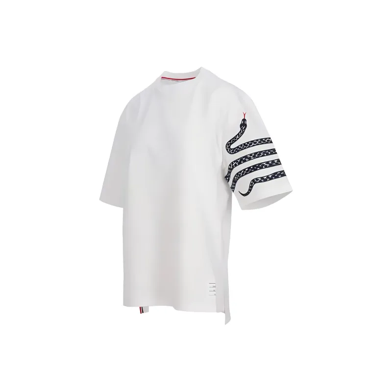 THOM BROWNE Snake Embroidered Crewneck T Shirt-3