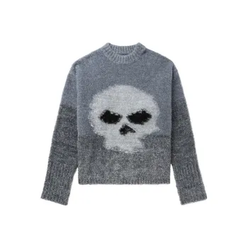 ERL Glitter Skull Intarsia Pullover