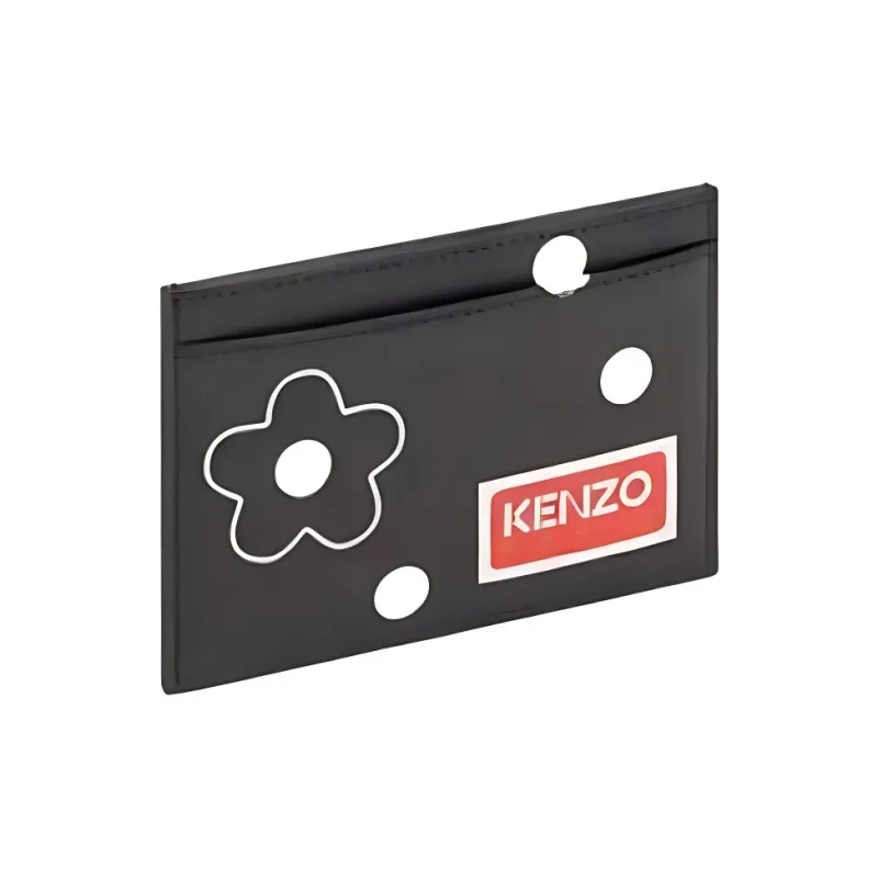 KENZO Cow Leather Card Holder Women's Black-2