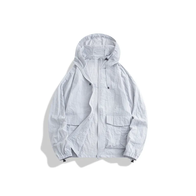 ONE PIECE Casual Sun Protection Clothing Men's Solid Color Basic-7