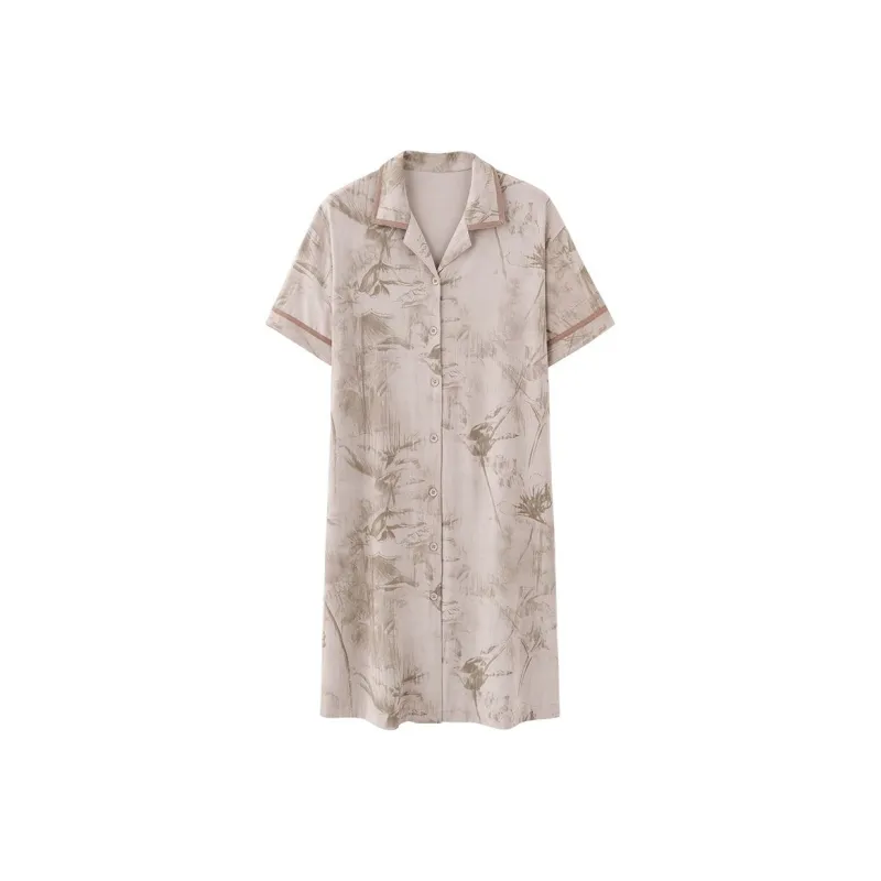 XISHE Nightgown Women's Tea Brown-0