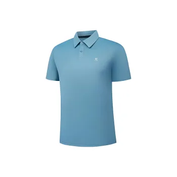 QIAODAN Polo Shirt Men's Twilight Mountain Blue