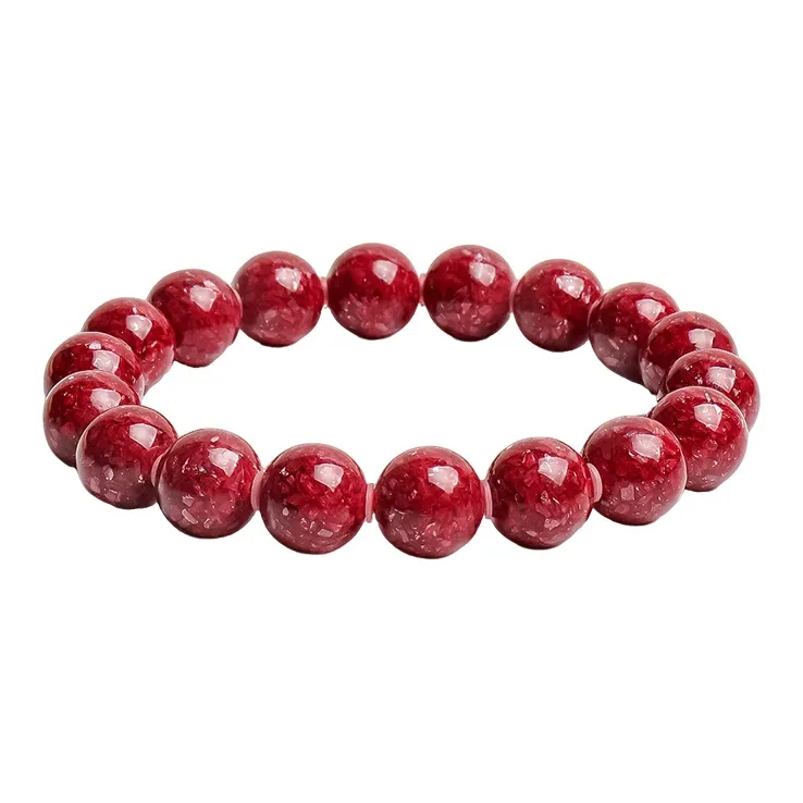 With The Heart Of The Jade Reconstructed Cinnabar Bracelets Unisex-9