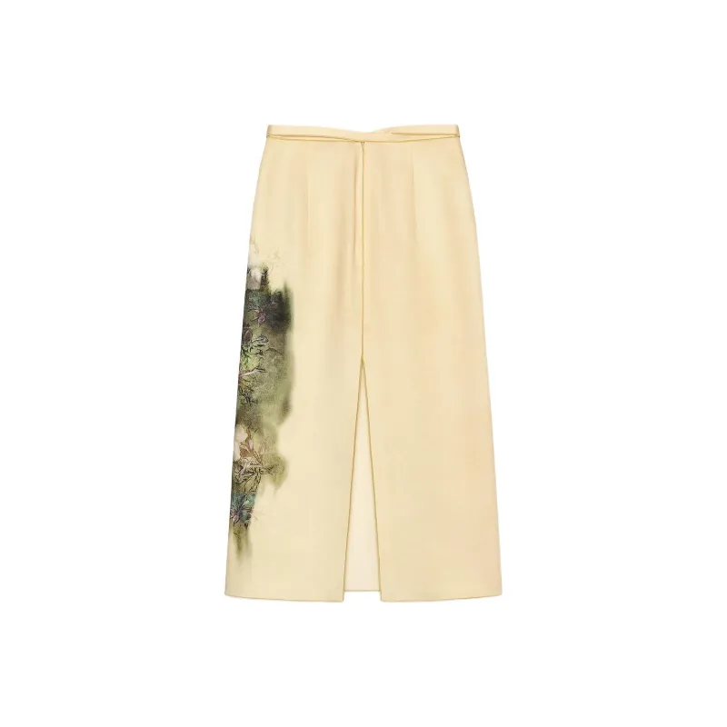 ZARA ZW Series Casual Long Skirt Women's Print-1
