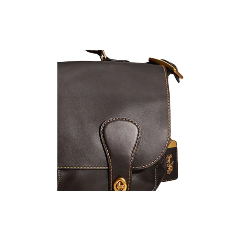 COACH Musette Leather Shoulder Bag, Crossbody Bag Large Size Unisex Black-2