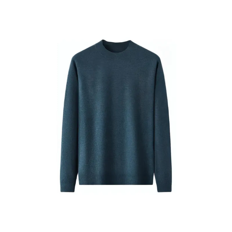 Red Bean Solid Color Crew Neck Pullover Sweater Men's-3