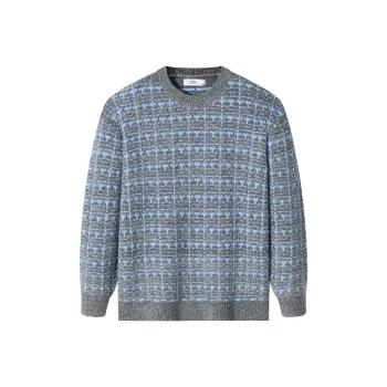 GXG Sweater Men's Coffee Ground Blue Plaid