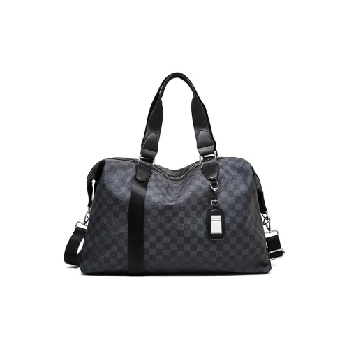 Old Man's Head Synthetic Leather Travel Bag Men's Gray