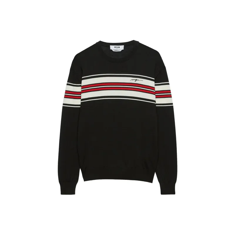 MSGM Chest Stripe Jumper-0