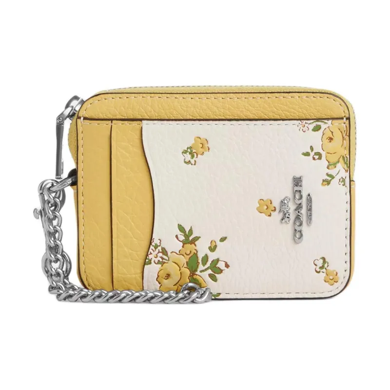 COACH Leather Card Holder Mini Women's Multicolor-0