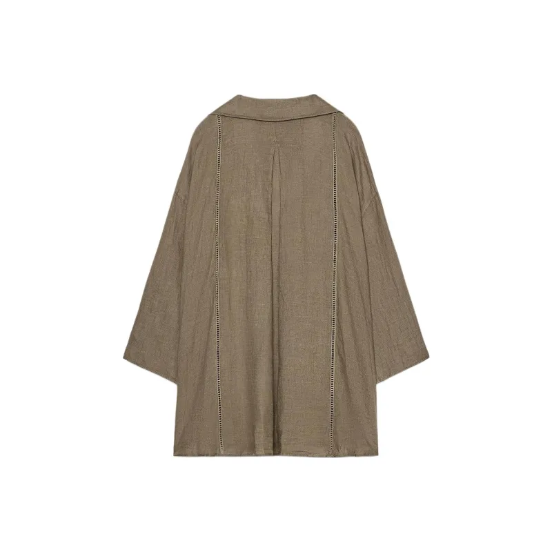 ZARA ZW Series Shirt Women's Brown/Dark Taupe-1
