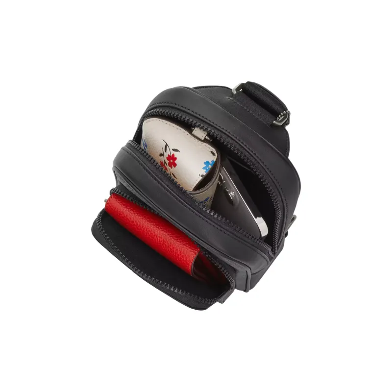 COACH RACER Pebbled Leather Sling Bag Trumpets Men's Black-3