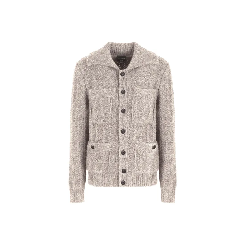 GIORGIO ARMANI Cable knit Cardigan-0