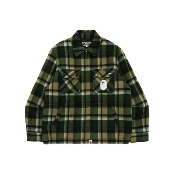 A BATHING APE Check Zip Cpo Jacket
