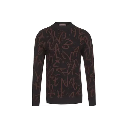 BRAUN BUFFEL Sweater Men's Black Orange