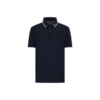 EMPORIO ARMANI Mercerised Piqué Polo Shirt With Micro Eagle Embroidery