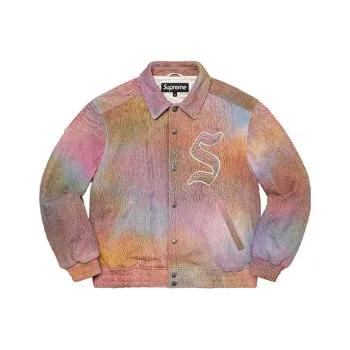 Supreme Pebbled Leather Varsity Jacket