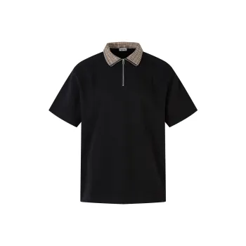 PISYPOX Polo Shirt Unisex Black Houndstooth