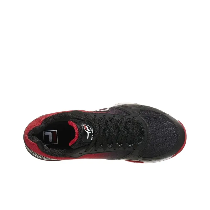 FILA Volley Zone Anti Slip Wear Resistant Low Top Casual Running Shoes Men's Red Black-3