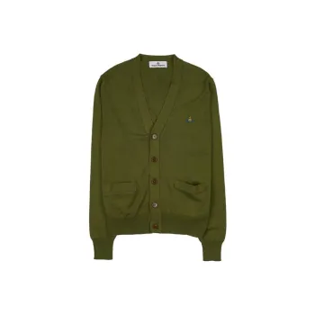 Vivienne Westwood Orb Logo Embroidered V Neck Cardigan