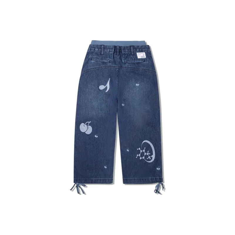 LiNing x ANB Denim Shorts Women's Dark Denim Blue-1